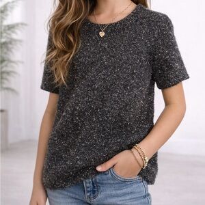 GAP Kids Sparkly Fuzzy Knit Sweater – Charcoal Gray – Size XL